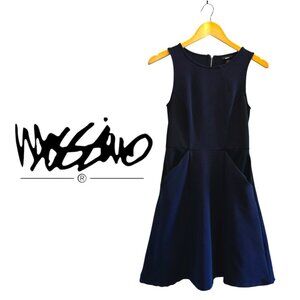 Mossimo A-Line Colorblock Navy Black Fit and Flare Dress Cocktail